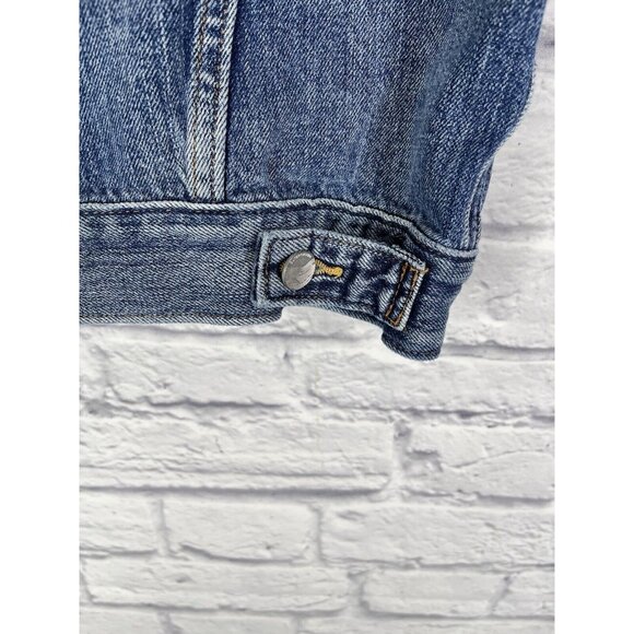 OUTERKNOWN Men's Sleeveless Denim Button Front Bicycle Embroidered Vest Medium - Picture 6 of 7